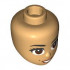 Mini Doll, Head Friends with Black Bushy Eyebrows, Eyelashes, Reddish Brown Eyes, Dimples, Nougat Lips, Open Mouth Smile with Teeth Pattern: {умерен тан}