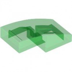 PLATE W. BOW 1X2X2/3: {прозрачно зелен}
