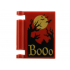 Minifigure, Utensil Book Cover with Gold Moon and 'Booo', Black Bats and Dead Trees Pattern: {нов тъмно червен}