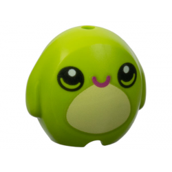 Minifigure, Utensil Pillow Plush Toy with Frog with Black Eyes, Magenta Mouth and Bright Light Yellow Stomach Pattern: {ярко жълто-зелен}