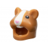 Minifigure, Headgear Head Cover, Costume Hamster with Molded White Muzzle and Teeth and Printed Black Eyes and Bright Pink Nose Pattern: {умерен нуга}