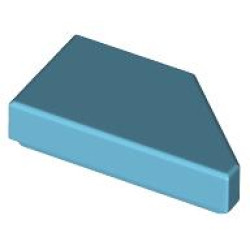 TILE 1X2, DEG. 45, CUT, LEFT: {умерено небесносин}
