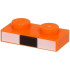 Plate 1 x 2 with White and Black Rectangles Pattern (Minecraft Baby Fox Nose): {ярко оранжев}