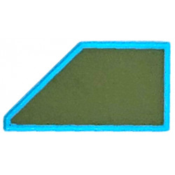 Tile, Modified 1 x 2 Wedge Right with Olive Green Surface Pattern: {умерено небесносин}