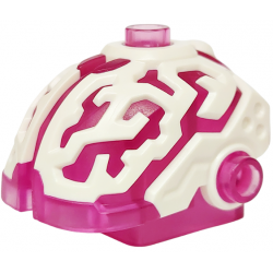 Minifigure, Head, Modified Alien Cyber Brain with Molded White Fissures Pattern: {прозрачен умерено червеникаво виолетов}