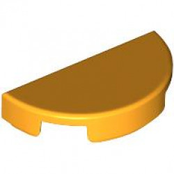 TILE 1X2, W/ 1/2 CIRCLE: {огнено жълто-оранжев}