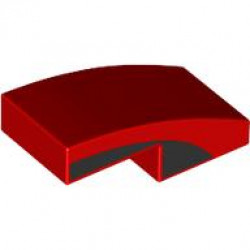 PLATE, W/ BOW 1X2X2/3, NO. 17: {ярко червен}