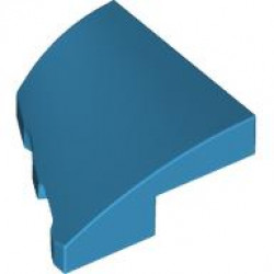 PLATE 2X2X2/3, HALF BOW W/ CUT, RIGHT: {тъмно небесносин}