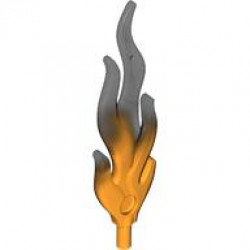 Wave Rounded Straight Large with Bar End (Flame) with Marbled Trans-Brown Pattern: {прозрачно флуорисциращо червеникаво оранжев}