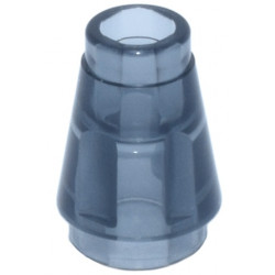 Cone 1 x 1 with Top Groove: {прозрачно черен}