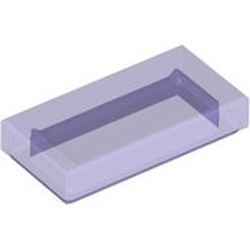 FLAT TILE 1X2: {прозрачно ярко синьо-виолетов}