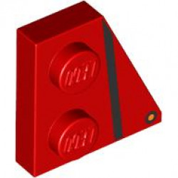 RIGHT PLATE 2X2, 27 DEG., NO. 3: {ярко червен}