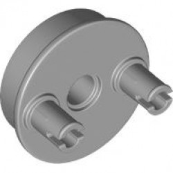 Technic Rotation Joint Disk with Large Pin and 2 Pins: {умерено каменно сив}