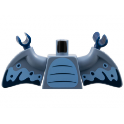 Torso Bright Light Blue Stomach with 3 Dark Blue Curved Lines Pattern / Sand Blue Arms with Wings, Pterodactyl with Bright Light Blue and Dark Blue Markings Pattern / Dark Blue Hands: {пясъчно син}