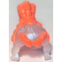 Minifigure, Hair Female Short with Bangs with Molded Coral Braided Ponytail and Tiara Pattern: {прозрачен опал}