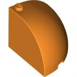Brick, Round Corner 4 x 4 x 2 2/3 Dome Top: {ярко оранжев}