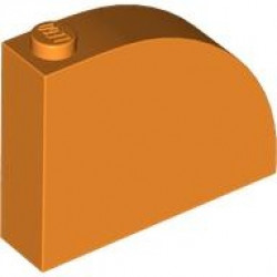 Slope, Curved 4 x 1 x 2 2/3 with Stud: {ярко оранжев}
