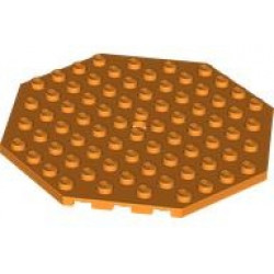 Plate, Modified 10 x 10 Octagonal with Hole: {ярко оранжев}