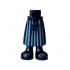 Mini Doll Hips and Skirt Long with Dark Bluish Gray Stripes and Black Boots with Laces Pattern - Thick Hinge: {черен}