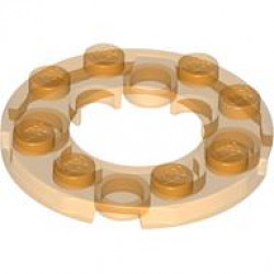 Plate, Round 4 x 4 with 2 x 2 Round Open Center: {прозрачно ярко оранжев}
