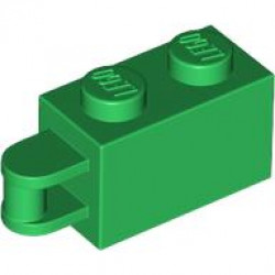 Brick, Modified 1 x 2 with Bar Handle on End - Bar Flush with Edge: {тъмно зелен}