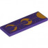 Tile 2 x 6 with Bright Light Orange Half Moon, Crescent Moons, Line, Dots and Stars Pattern: {светло виолетов}