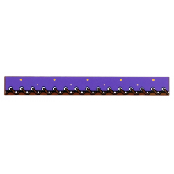 Tile 1 x 8 with Dark Purple Cloth Strip with Bright Light Orange Dots, Dark Brown Stitching, Silver Nails and Eyelets Pattern: {червеникаво-кафяв}