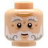 Minifigure, Head White and Light Bluish Gray Bushy Eyebrows, Moustache and Beard, Medium Nougat Wrinkles, Chin Dimple and Forehead Creases, Grin Pattern: {светло нуга}