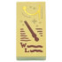 Tile 1 x 2 with Reddish Brown Wand, Capital Letter W, L, and Wingardium Leviosa Spell Scribbles, Dark Tan Sparkles and Arrows, Gold Swish and Flick Pattern: {тухлено жълт}