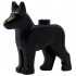 Dog, Alsatian / German Shepherd with White Eyes, Silver Nose and Gold Spots Pattern (Celestial Dog): {черен}