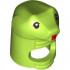Minifigure, Headgear Head Cover, Costume Snake with Black Eyes and Red Tongue Pattern: {ярко жълто-зелен}