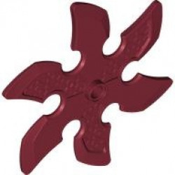 Technic Circular Saw Blade with Pin Hole and Six Teeth (Large Shuriken Throwing Star): {нов тъмно червен}