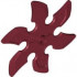 Technic Circular Saw Blade with Pin Hole and Six Teeth (Large Shuriken Throwing Star): {нов тъмно червен}