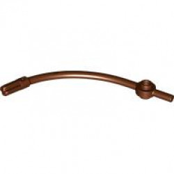Bar Curved with Axle 1L and 1 x 1 Round Plate End: {червеникаво-кафяв}