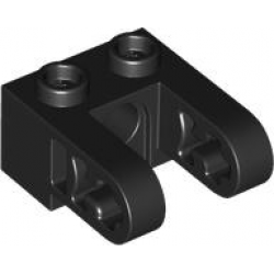 Technic, Brick 1 x 2 with Hole and Dual Liftarm Extensions: {черен}