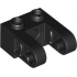 Technic, Brick 1 x 2 with Hole and Dual Liftarm Extensions: {черен}