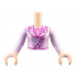 Torso Mini Doll Girl Lavender Jacket with Metallic Pink Stripes and Magenta Trim over Bright Pink Shirt Pattern, Light Nougat Arms with Hands with Lavender Long Sleeves: {светло нуга}