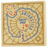 Tile 2 x 2 with Map with Medium Blue 'ANTARCTICA' and 'SOUTH POLE', Dark Tan Compass Rose and Border, Red Dotted Lines Pattern: {тухлено жълт}