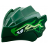 Dragon Head (Ninjago) with Stepped Top and Pin Hole on Back with White Eyes, Bright Green and Yellowish Green Energy Markings Pattern: {земно зелен}