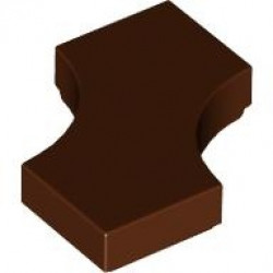 Tile, Modified 2 x 2 with 2 1 x 1 Curved Cutouts (Double Arrow): {червеникаво-кафяв}