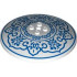 Dish 8 x 8 Inverted (Radar) - Solid Studs with Blue Flower Petals, Dots and Circle Border Pattern: {бял}