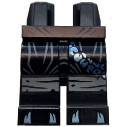 Hips and Legs with Dark Brown Waist Sash, Dark Bluish Gray Pants Gathers and Knee Wrappings, Metallic Light Blue Round Beads on Chain and Spikes on Toes Pattern: {черен}