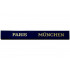 Tile 1 x 8 with Gold 'PARIS' and 'MÜNCHEN' Pattern: {земно син}