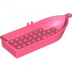 Boat, 14 x 5 x 2 with Oarlocks without Hollow Inside Studs: {пъстро коралов}