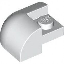 Slope, Curved 2 x 2 Corner Round with Recessed Stud: {бял}