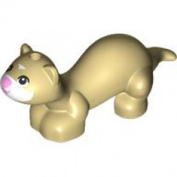 Ferret, Friends with White Face, Bright Pink Nose and Mouth and Black Eyes Pattern: {тухлено жълт}