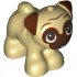 Dog, Friends, Pug, Standing with Reddish Brown Muzzle, Ears and Eyes Looking Up and Bright Pink Tongue Pattern (Dango): {тухлено жълт}