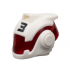 Minifigure, Headgear Helmet with Molded Trans-Red Visor and Printed Black Number 3 Pattern: {бял}