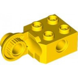 Technic, Brick Modified 2 x 2 with Pin Hole and Rotation Joint Ball Half Vertical: {ярко жълт}