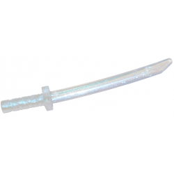 Minifigure, Weapon Sword, Shamshir / Katana (Square Guard) with Capped Pommel and Holes in Crossguard and Blade: {прозрачен опал}